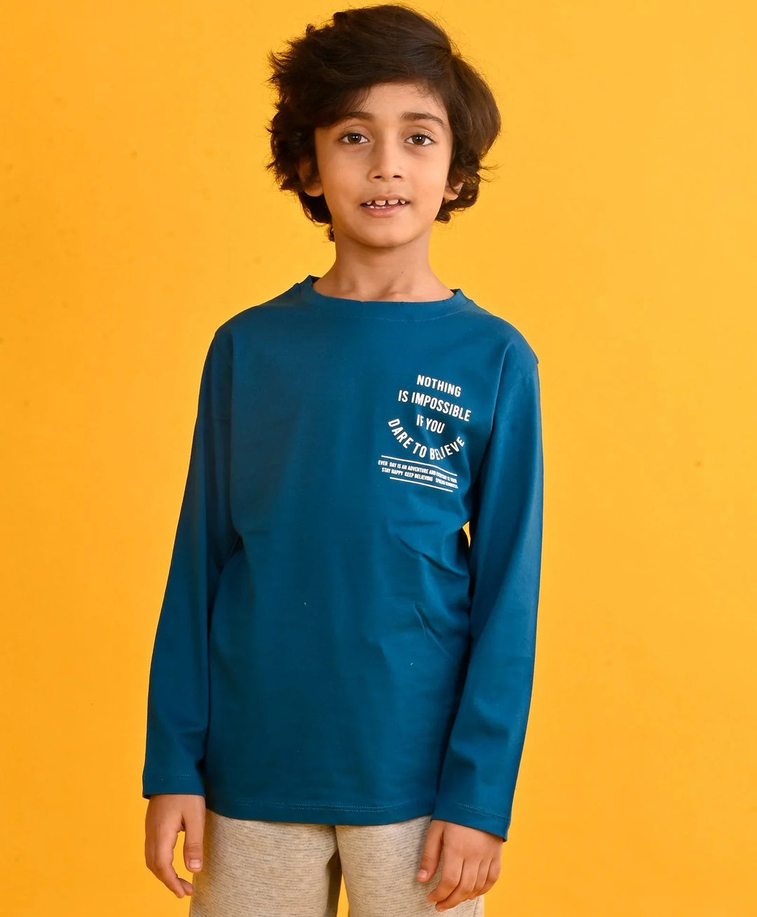 Nothing Is Impossible Boys Long Sleeves T-Shirt - Blue