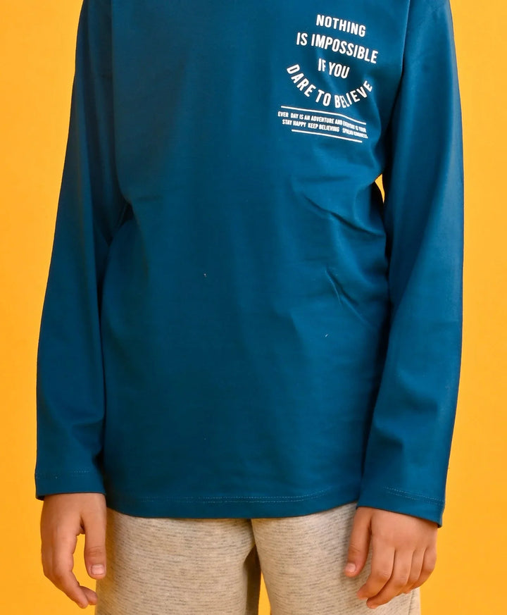 Nothing Is Impossible Boys Long Sleeves T-Shirt - Blue