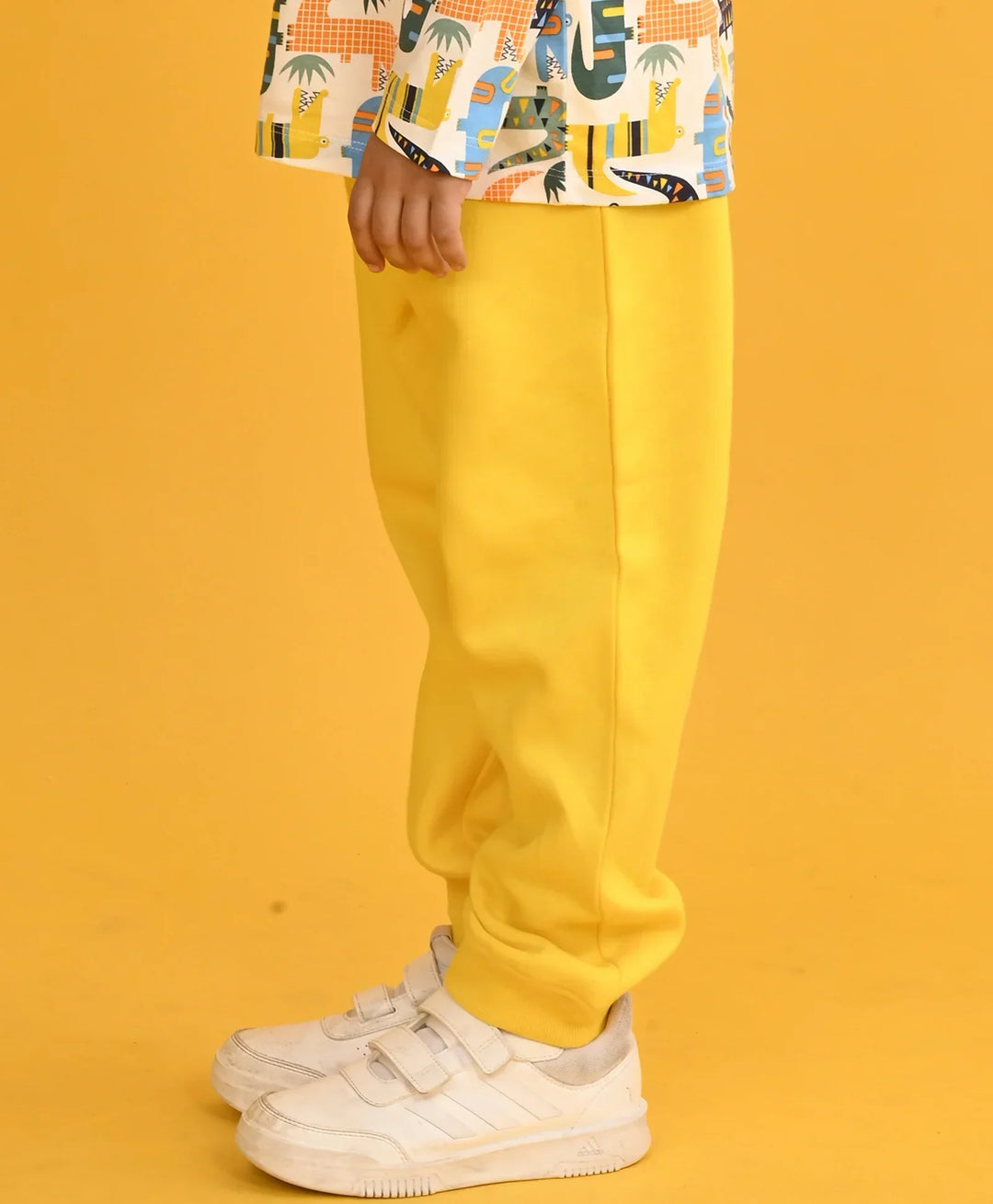 YELLOW FLEECE PLAIN BOYS JOGGER - YELLOW - Anthrilo 