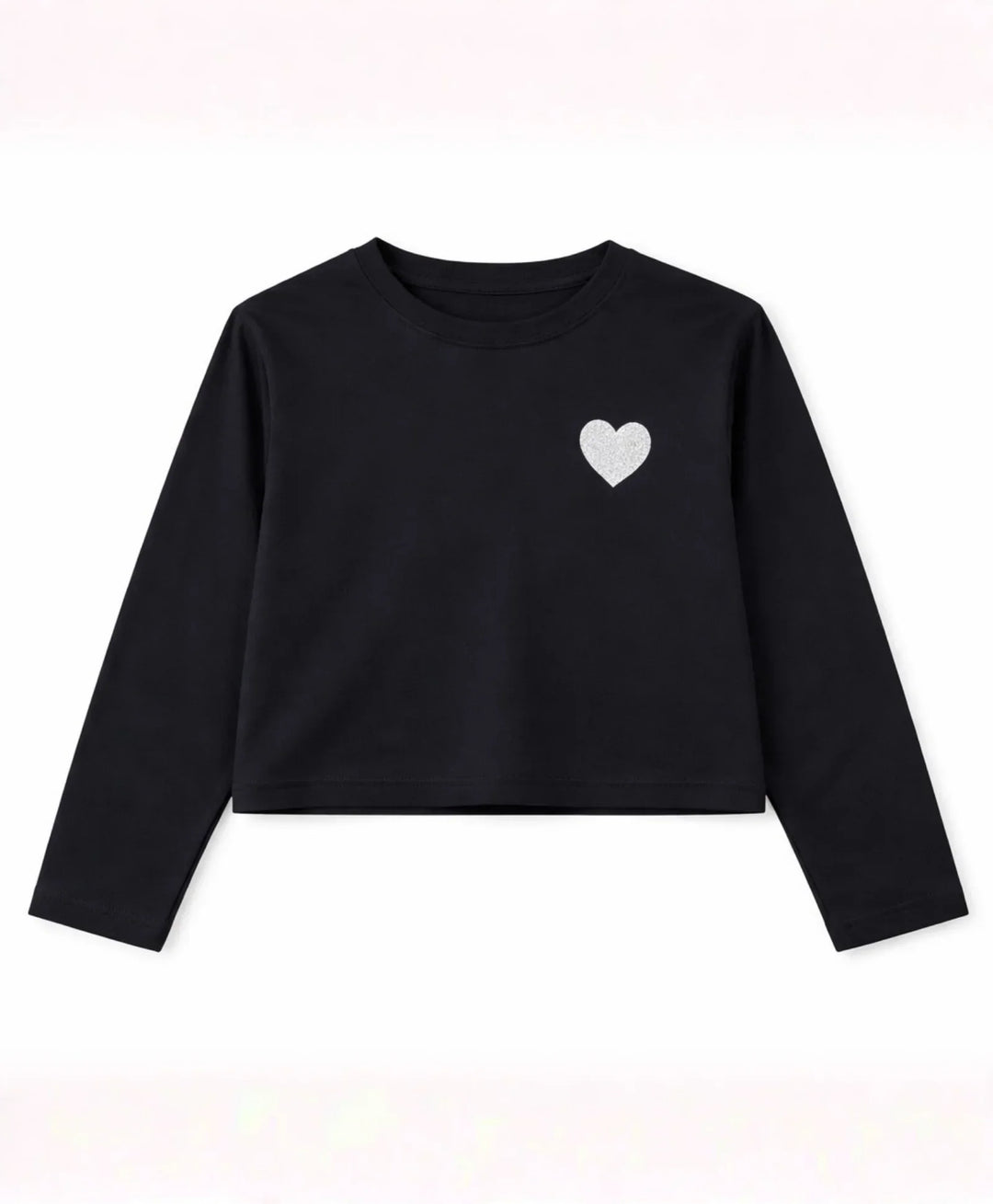 Silver Black Long Sleeves T-Shirt - Black