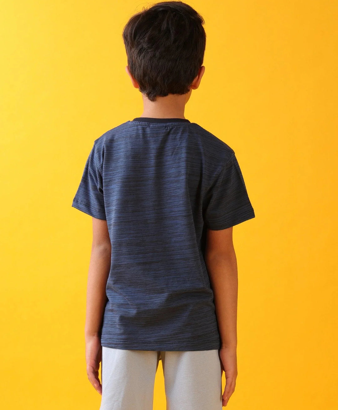 NAVY TEXTURE SUMMER BOYS SHORT SLEEVE T-SHIRT - NAVY - Anthrilo 