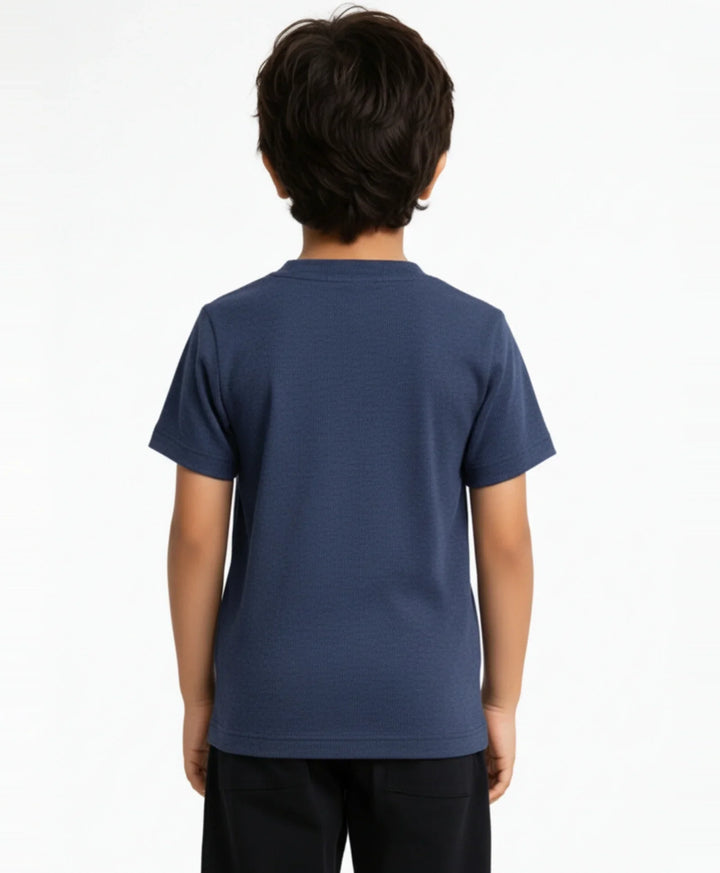 Outer Space Blue Boys Short Sleeve T-Shirt- Blue