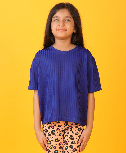 ROYAL POLY SUMMER GIRLS SHORT SLEEVE T-SHIRT - ROYAL