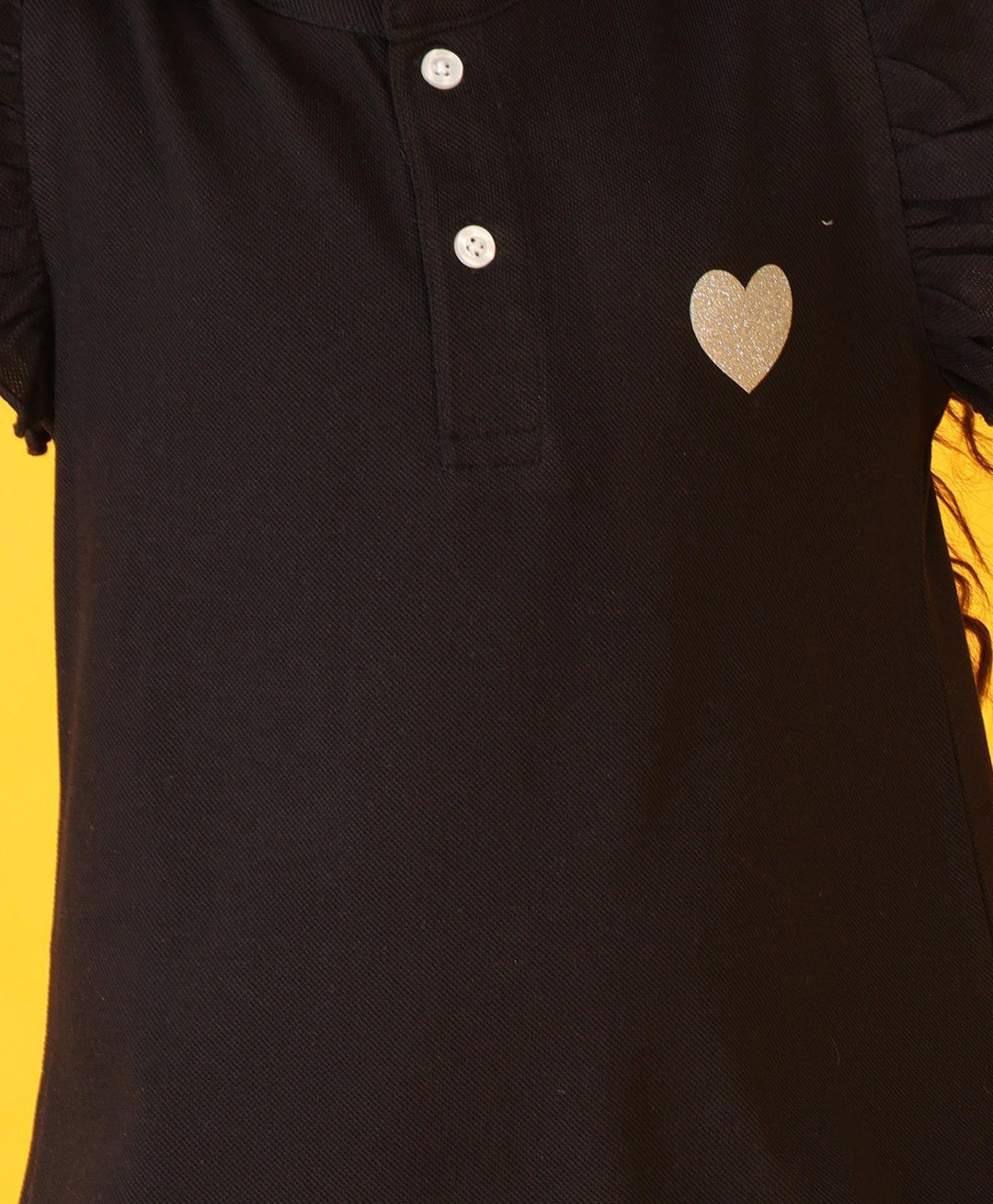 BLACK SILVER HEART SUMMER DRESS - BLACK - Anthrilo 