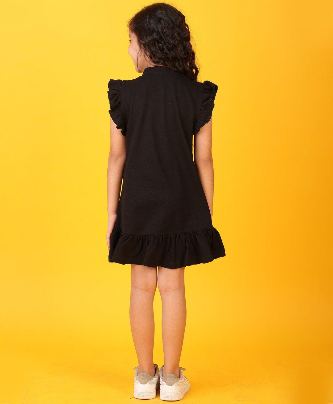 BLACK SILVER HEART SUMMER DRESS - BLACK - Anthrilo 