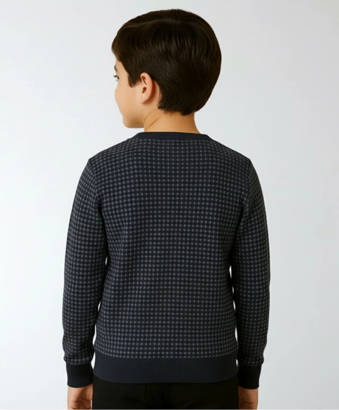 NAVY QUILTED BOYS SWEATSHIRT - NAVY - Anthrilo 