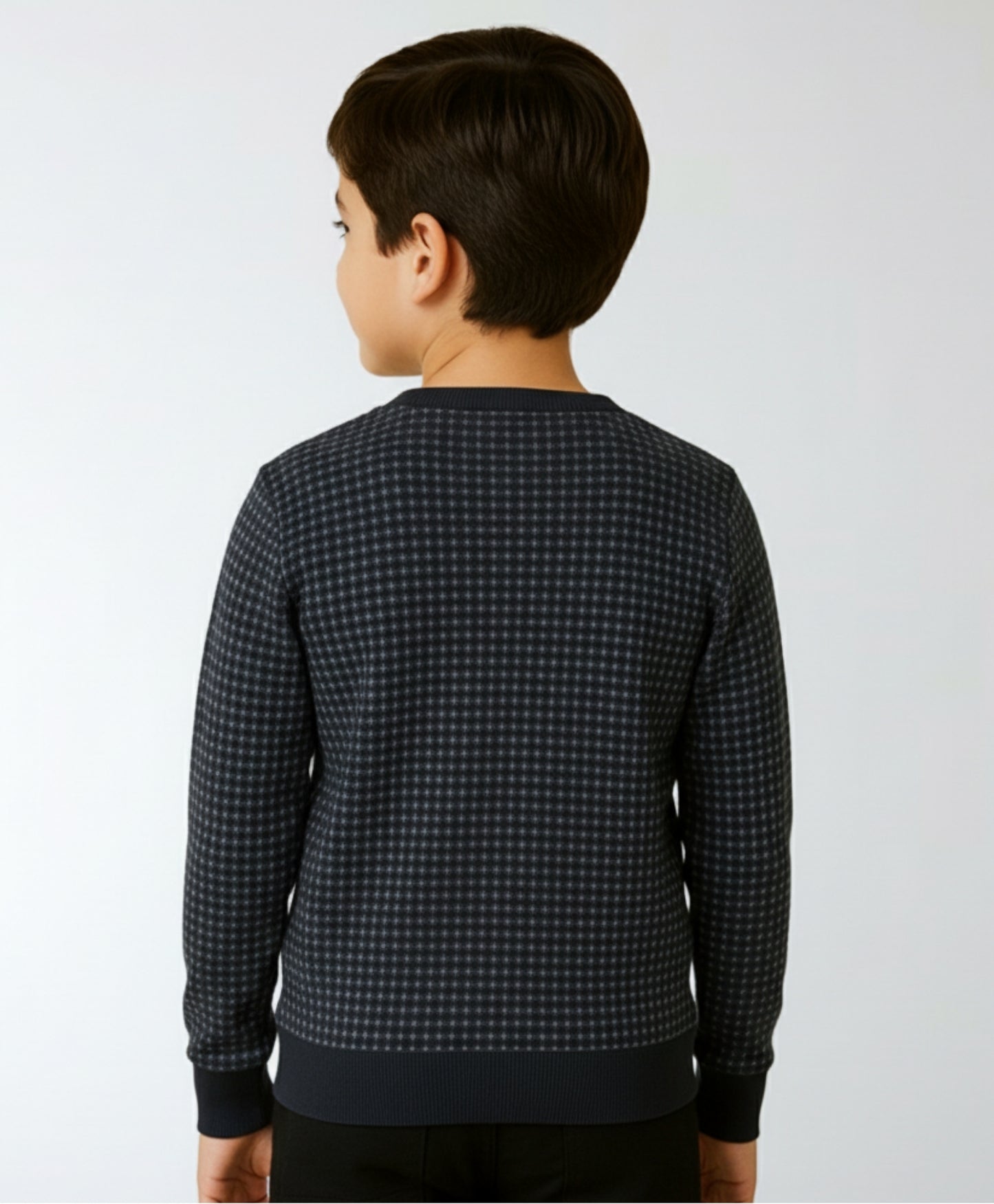 NAVY QUILTED BOYS SWEATSHIRT - NAVY
