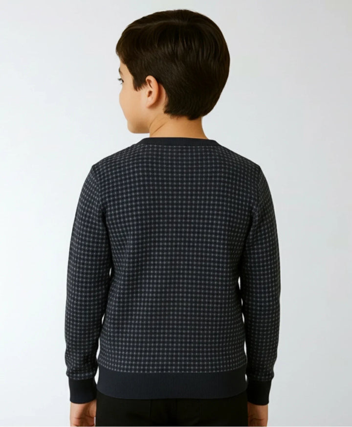 NAVY QUILTED BOYS SWEATSHIRT - NAVY - Anthrilo 