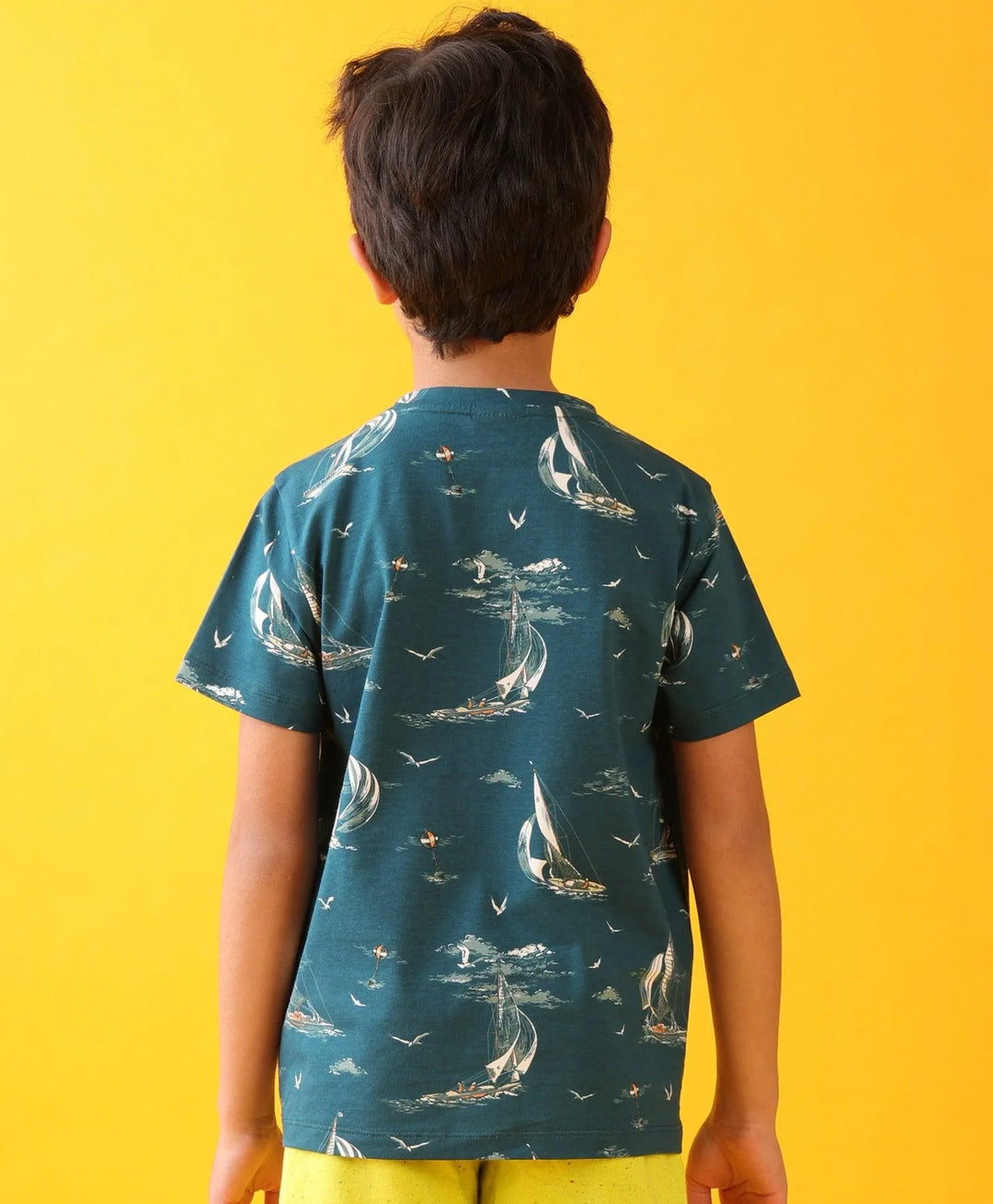 SAIL AWAY BLUE SUMMER SHORT SLEEVES T-SHIRT - BLUE - Anthrilo 