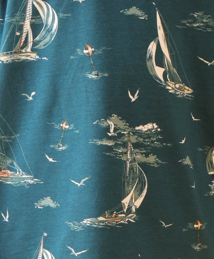 SAIL AWAY BLUE SUMMER SHORT SLEEVES T-SHIRT - BLUE - Anthrilo 