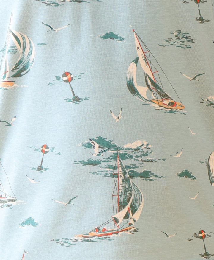Boat Sky Print Short Sleeve Boys T-Shirt