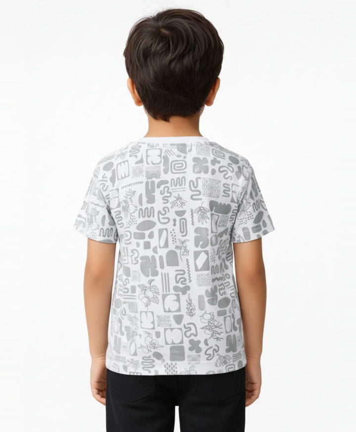 WAVES WHITE SHORT SLEEVE BOYS T-SHIRT WHITE