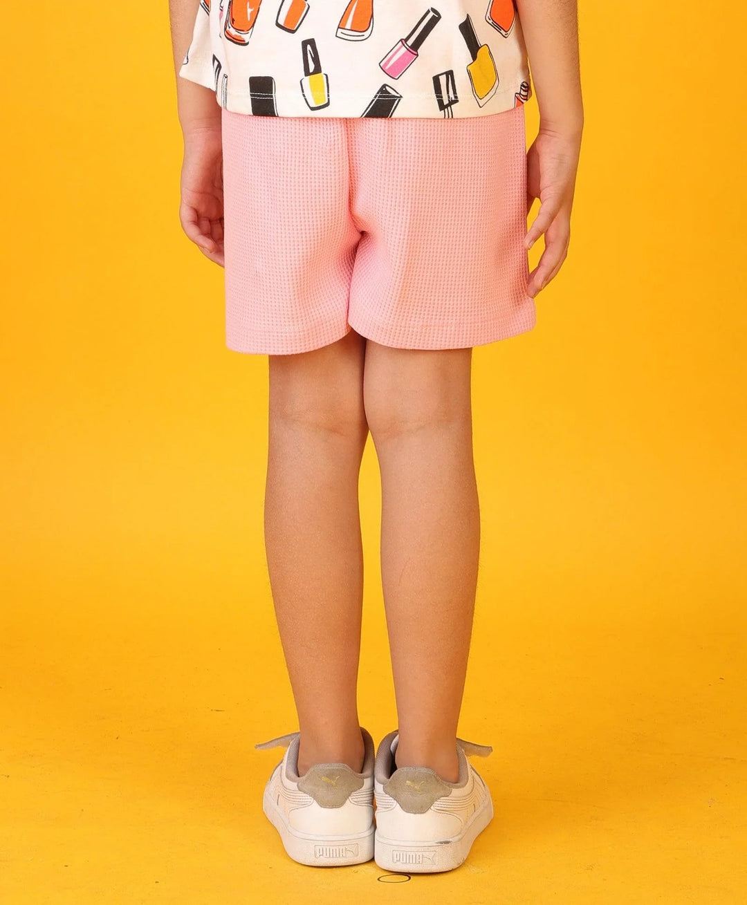PRETTY PINK TEXTURE GIRLS SHORTS - PINK - Anthrilo 