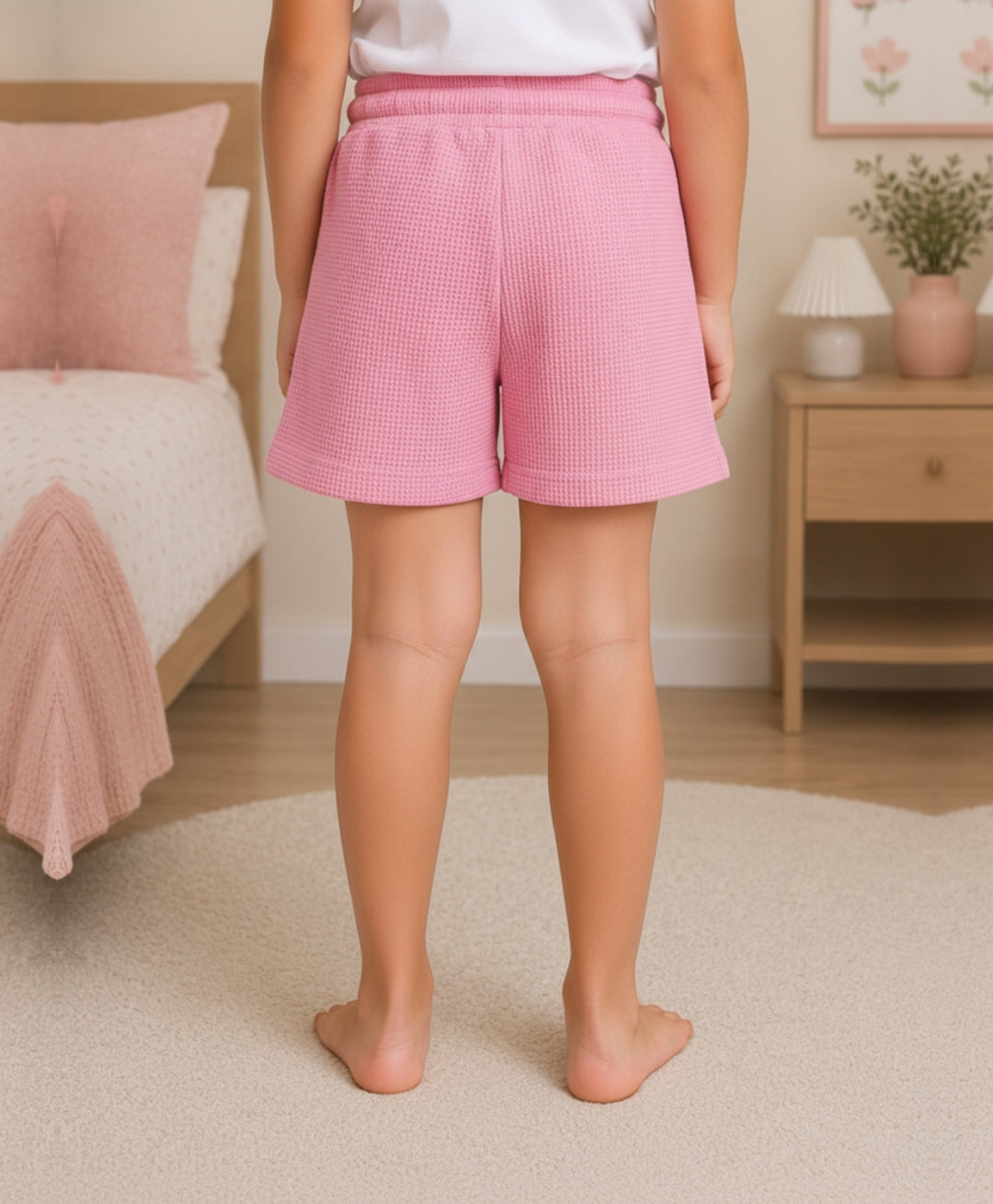 Pretty Pink Texture Girls Shorts - Pink