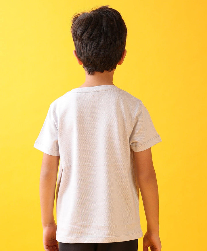 BASKETBALL GREY SHORT SLEEVES BOYS T-SHIRT - LT GREY - Anthrilo 