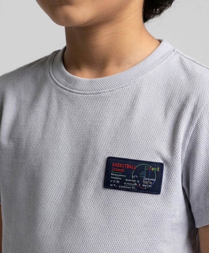 Basketball Grey Short Sleeves Boys T-Shirt - Lt Grey