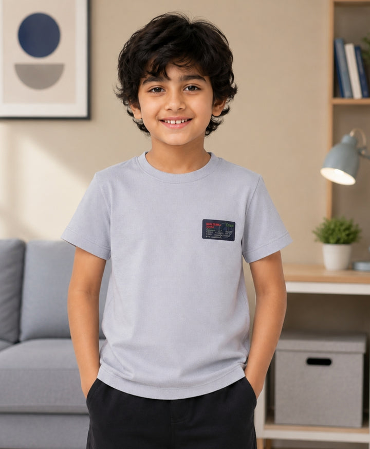 Basketball Grey Short Sleeves Boys T-Shirt - Lt Grey