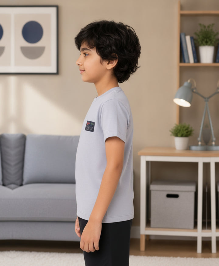Basketball Grey Short Sleeves Boys T-Shirt - Lt Grey