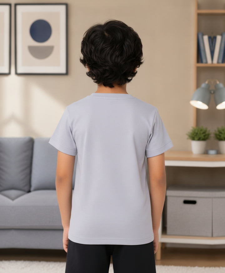 Basketball Grey Short Sleeves Boys T-Shirt - Lt Grey