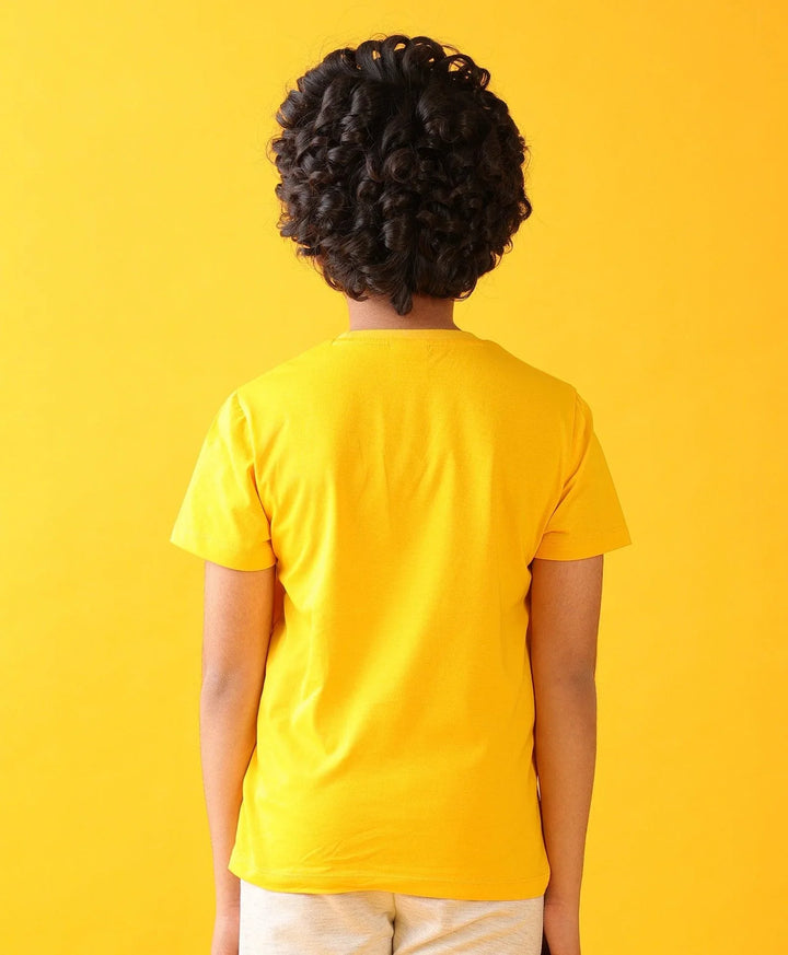Zebra Mustard Short Sleeve Boys T-Shirt - Mustard