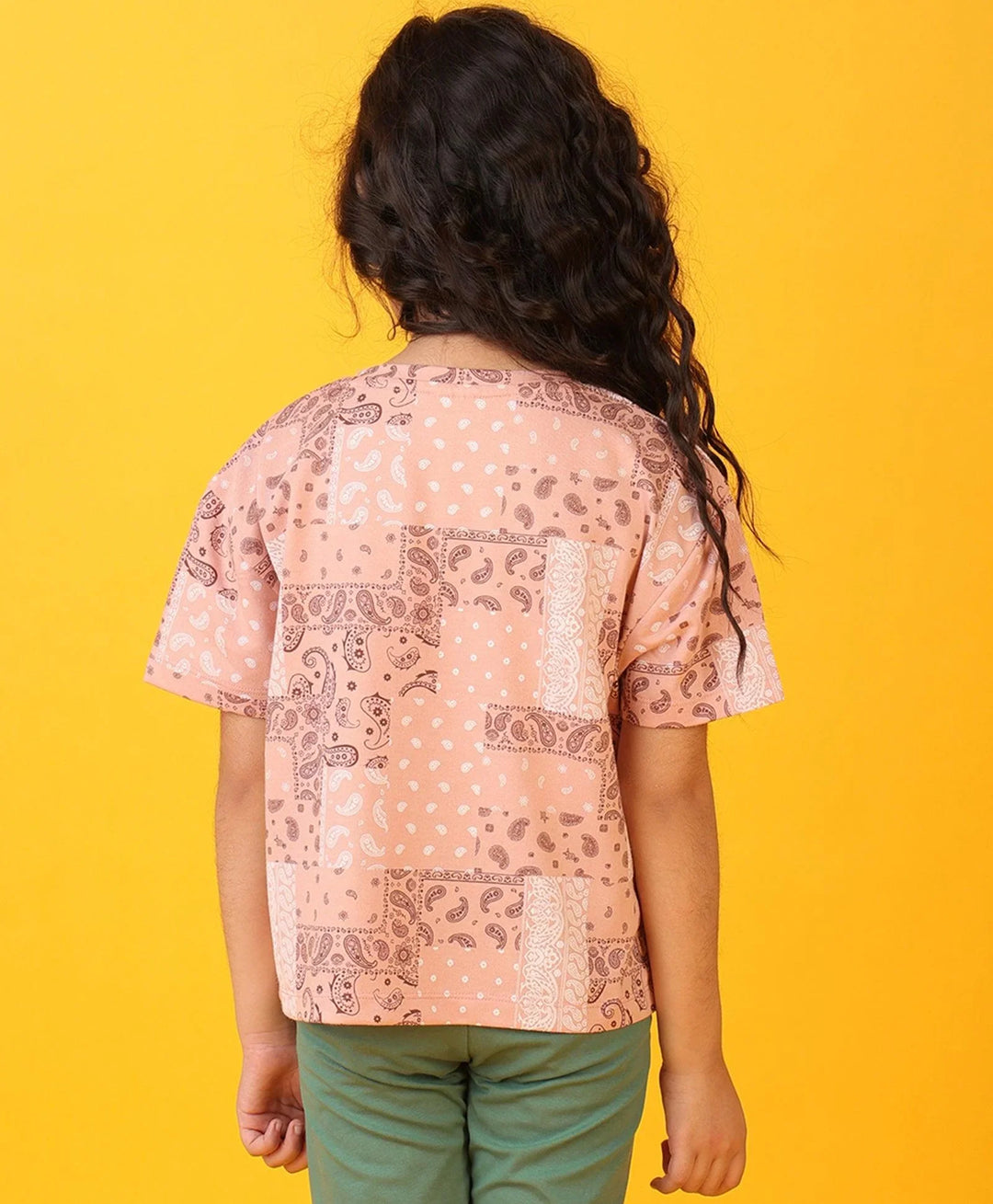 PINK PAISLEY SUMMER GIRLS T-SHIRT - PINK - Anthrilo 