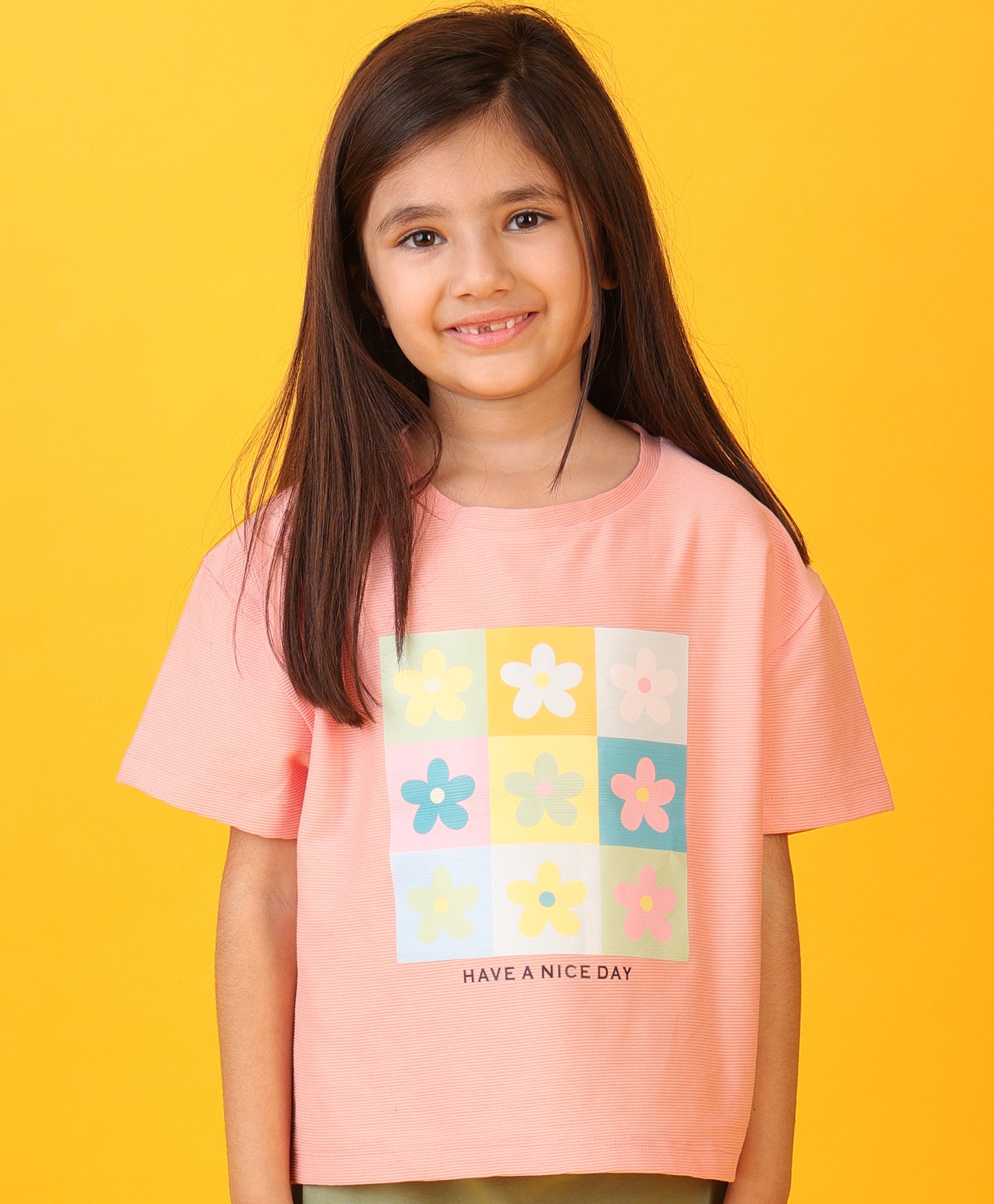 HAVE A NICE DAY PINK SUMMER GIRLS T-SHIRT - PINK