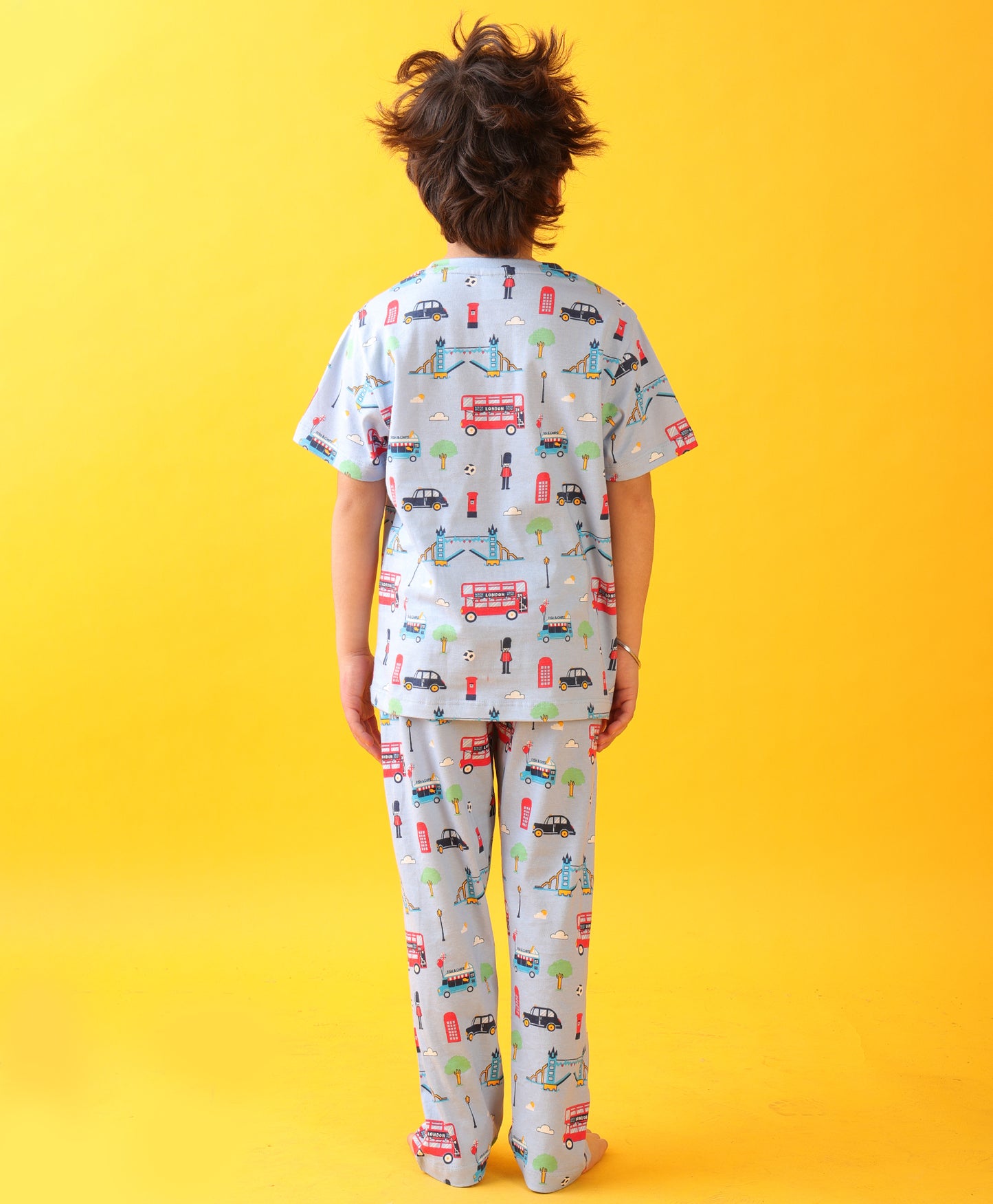 LONDON DREAMS BOYS SHORT SLEEVES PYJAMA SET - SKY