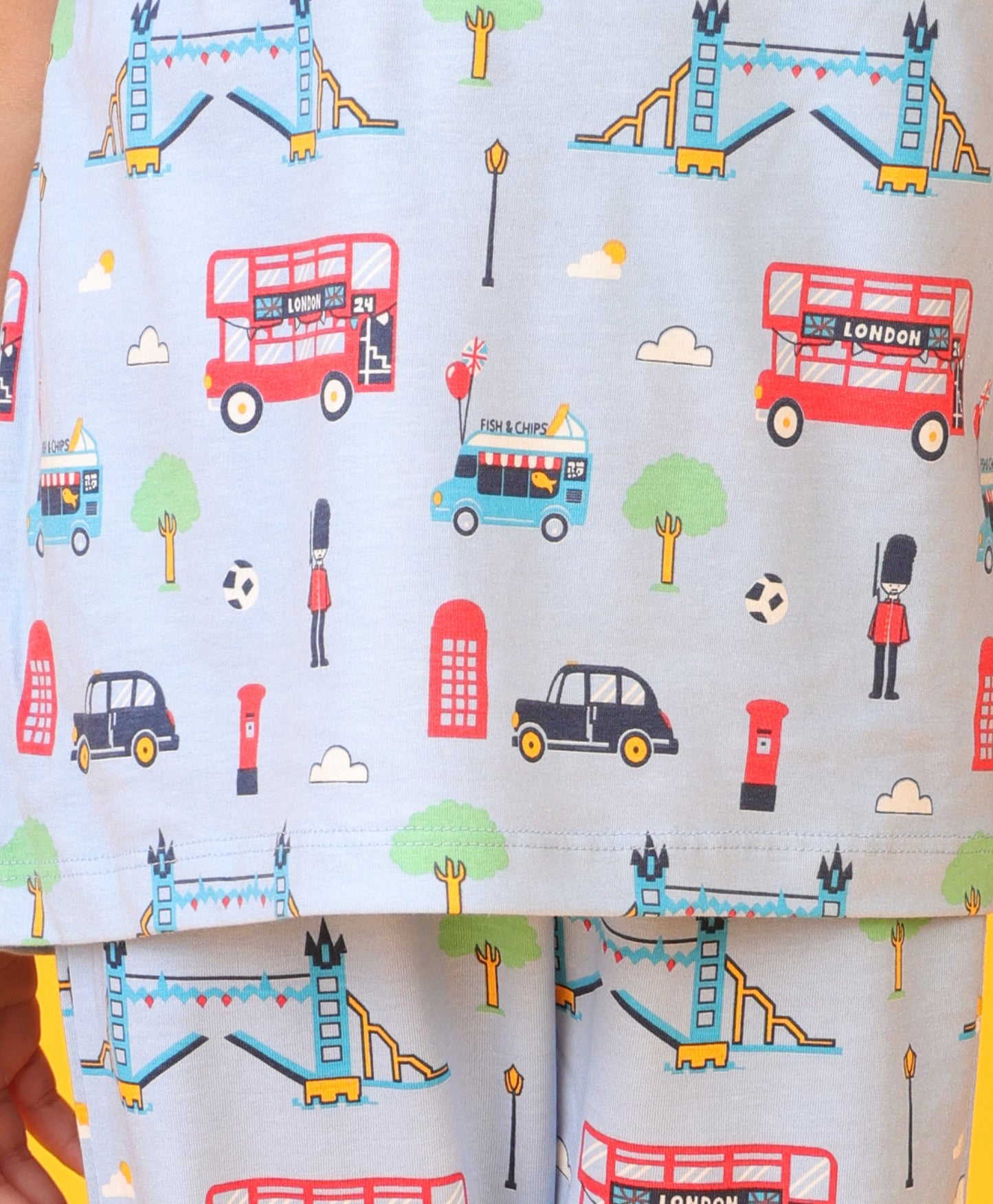 LONDON DREAMS GIRLS SHORT SLEEVES PYJAMA SET - SKY