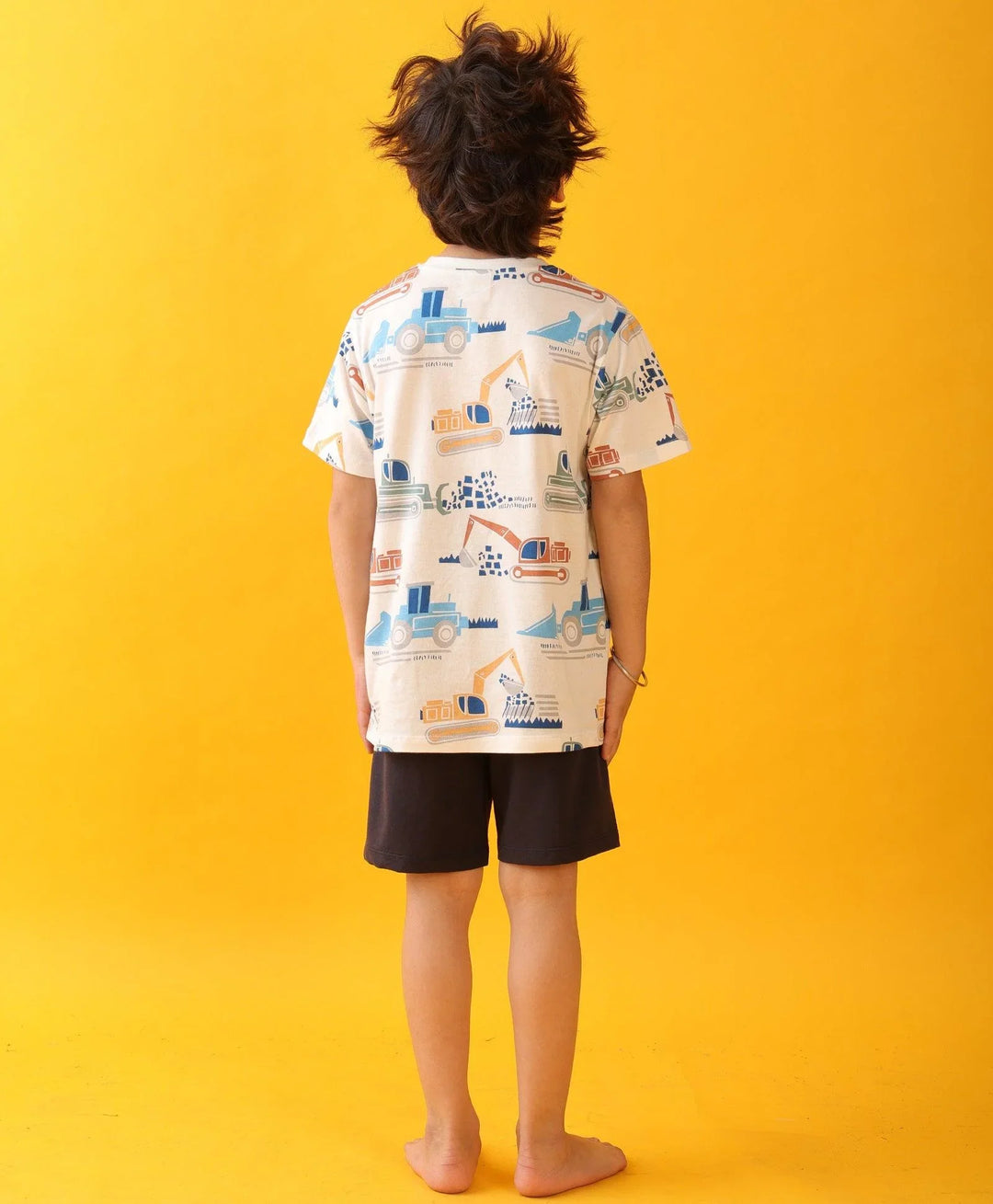 MIGHTY DIGGER SLEEPWEAR SHORTS SET - WHITE/NAVY - Anthrilo 