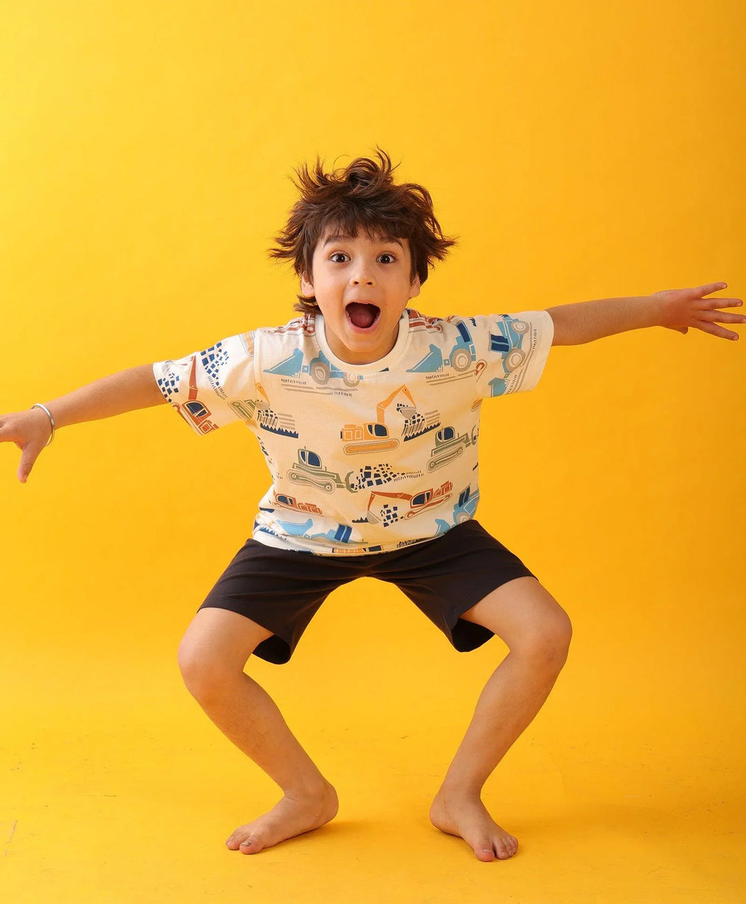 MIGHTY DIGGER SLEEPWEAR SHORTS SET - WHITE/NAVY - Anthrilo 