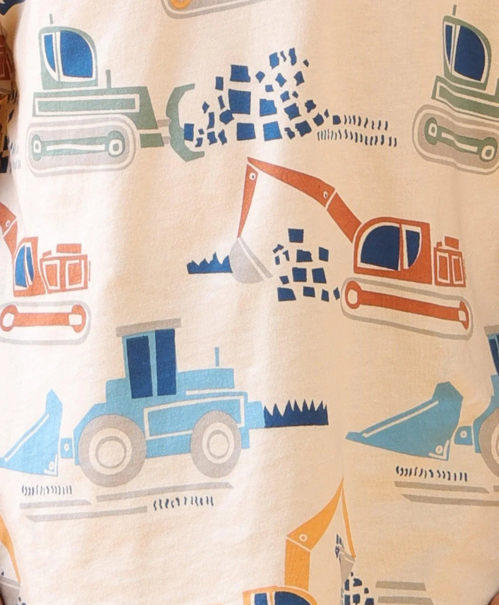 MIGHTY DIGGER SLEEPWEAR SHORTS SET - WHITE/NAVY - Anthrilo 