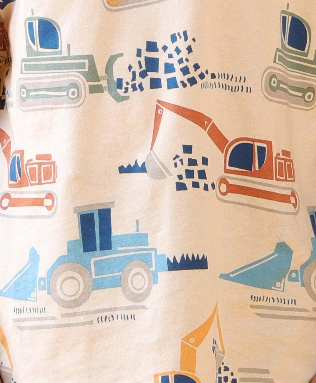 MIGHTY DIGGER SLEEPWEAR SHORTS SET - WHITE/NAVY - Anthrilo 