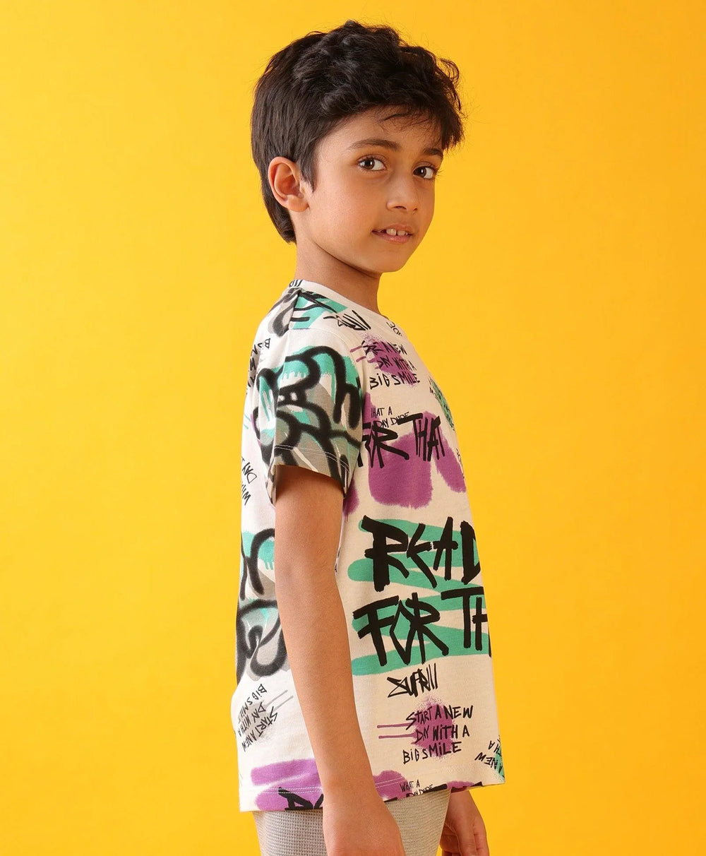 READY FOR THAT SHORT SLEEVES BOYS T-SHIRT - WHITE - Anthrilo 