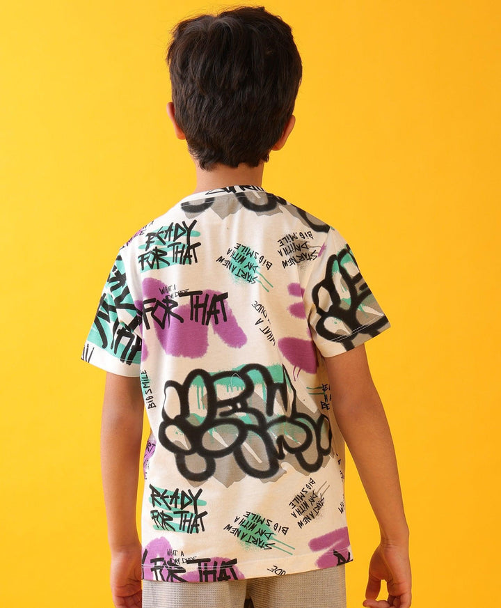 READY FOR THAT SHORT SLEEVES BOYS T-SHIRT - WHITE - Anthrilo 