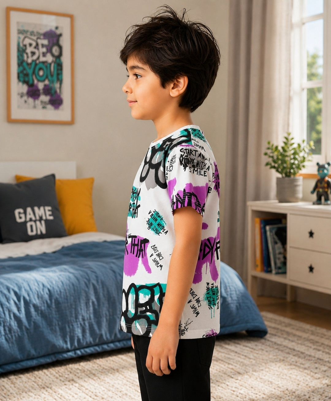 Ready For That Short Sleeves Boys T-Shirt - White
