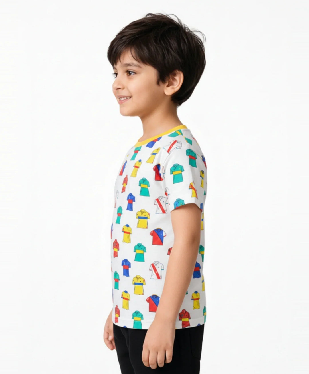 Polo Print Short Sleeves Boys T-Shirt - Off White