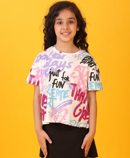 CREATE ART SHORT SLEEVES SUMMER T-SHIRT - OFF WHITE