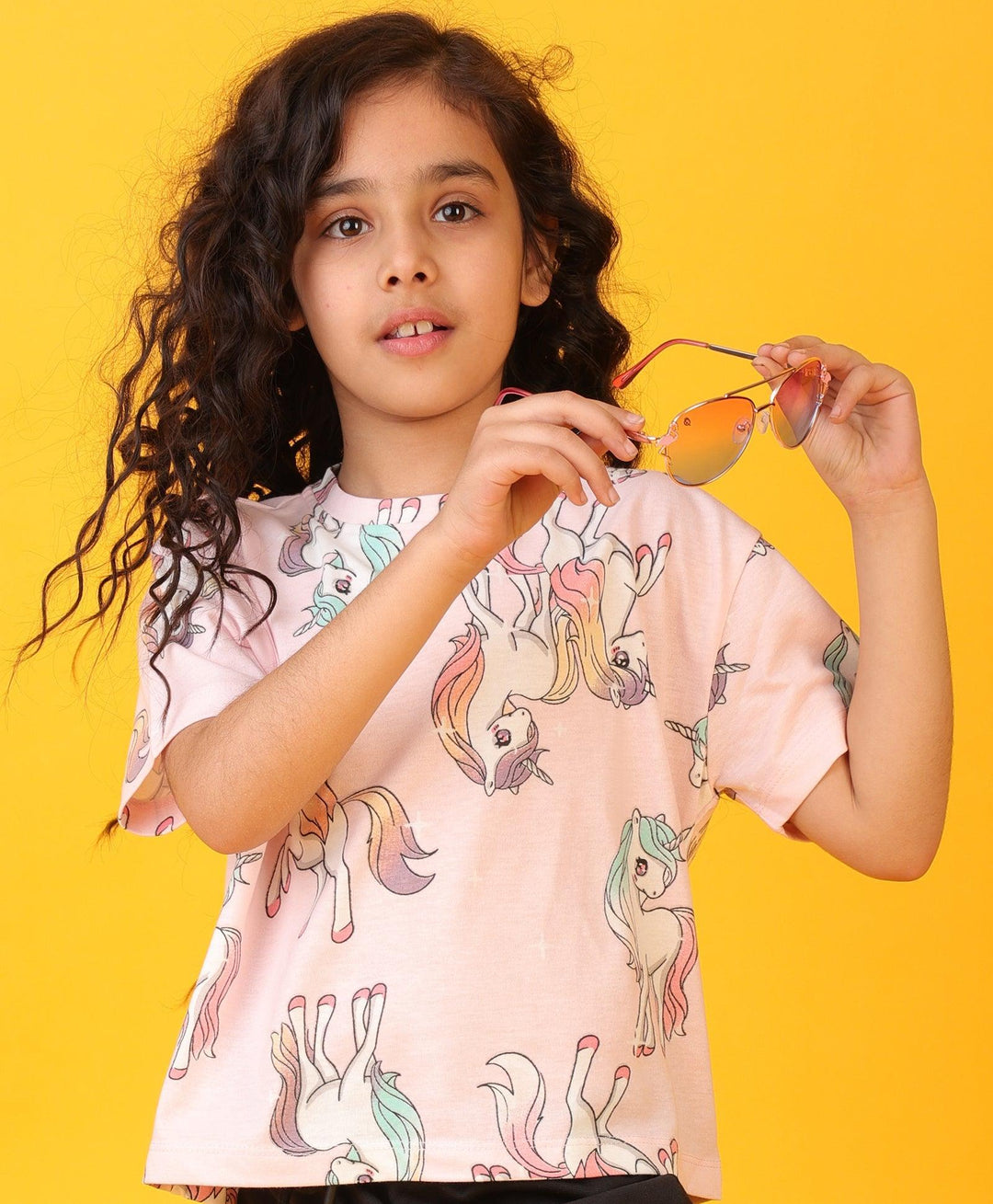 UNICORN STAR SHORT SLEEVES GIRLS T-SHIRT - PINK - Anthrilo 