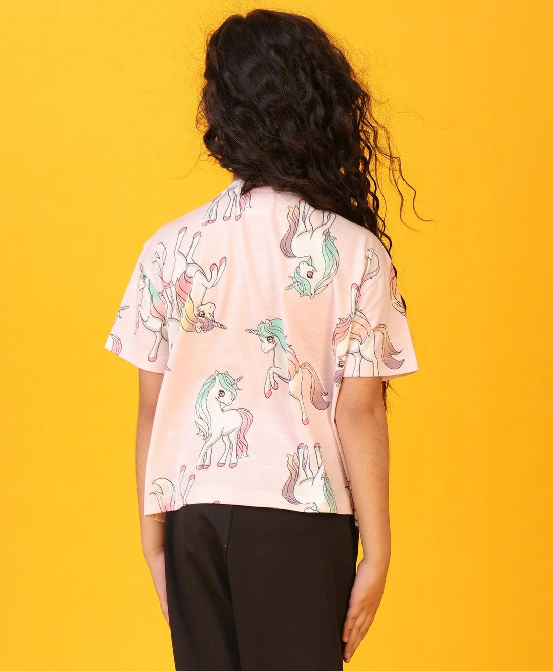 UNICORN STAR SHORT SLEEVES GIRLS T-SHIRT - PINK - Anthrilo 