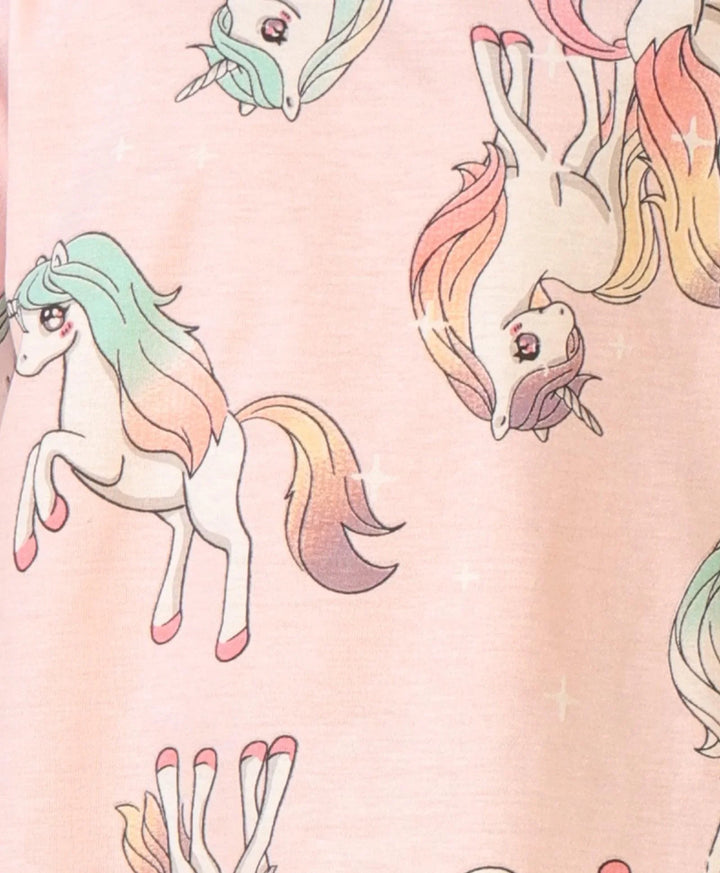 UNICORN STAR SHORT SLEEVES GIRLS T-SHIRT - PINK - Anthrilo 