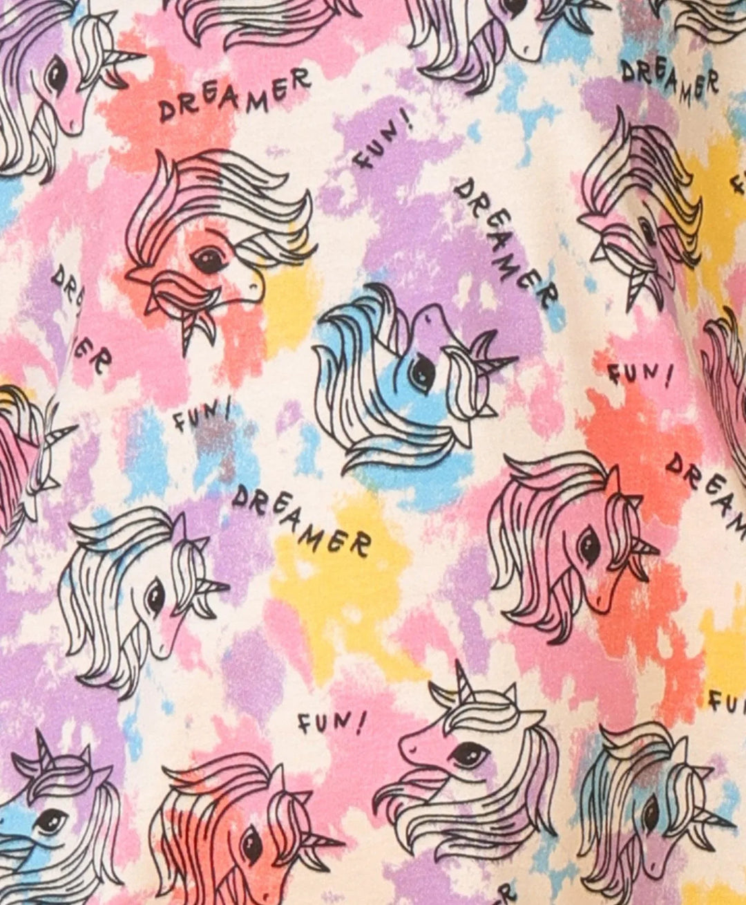 UNICORN TIE DYE SHORT SLEEVES T-SHIRT - WHITE - Anthrilo 