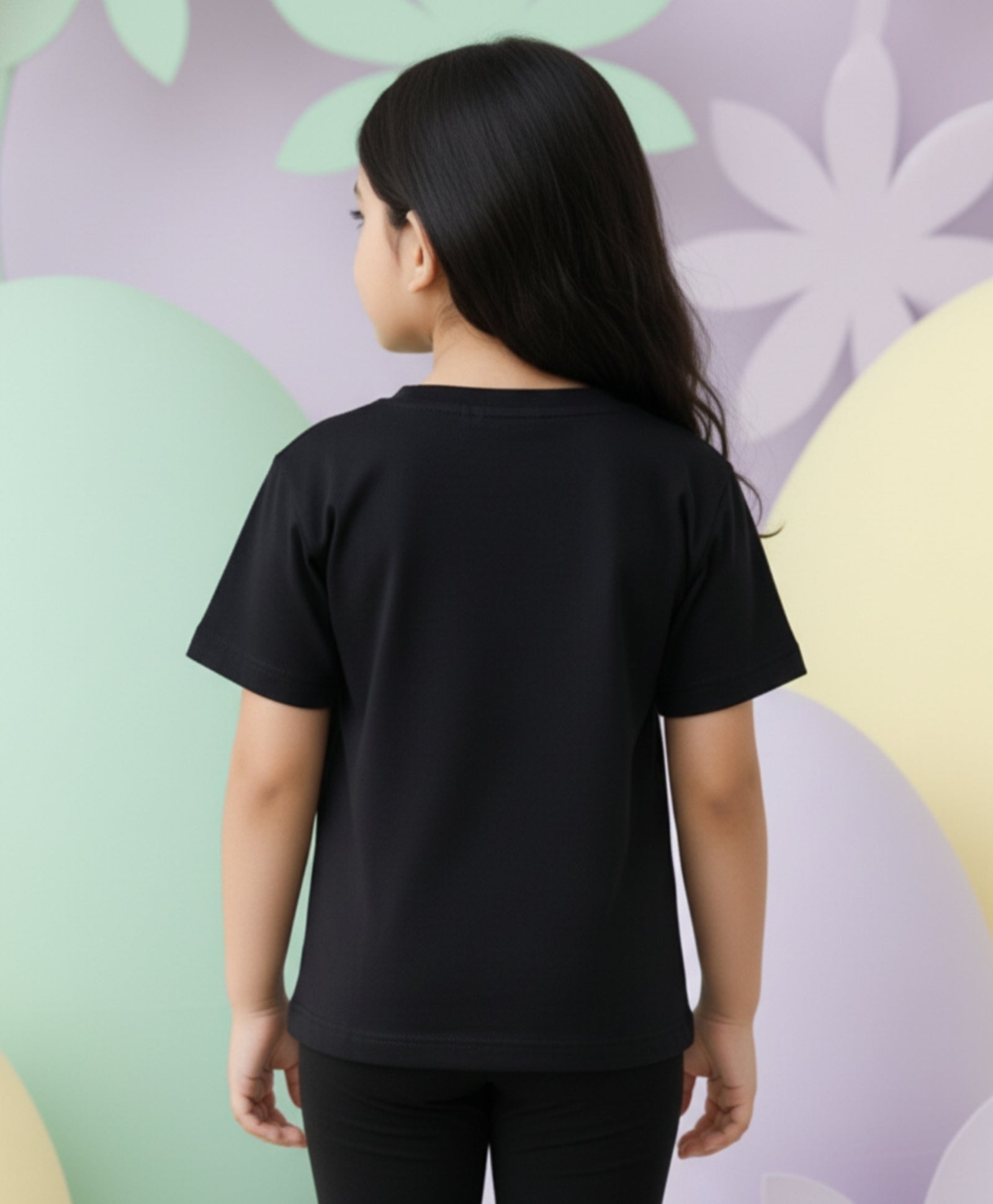 SILVER HEART BLACK SUMMER GIRLS T-SHIRT-BLACK - Anthrilo 