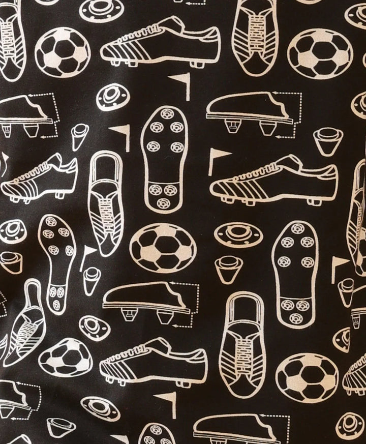 FOOTBALL SHOES SUMMER T-SHIRT SHORTS SET - BLACK - Anthrilo 