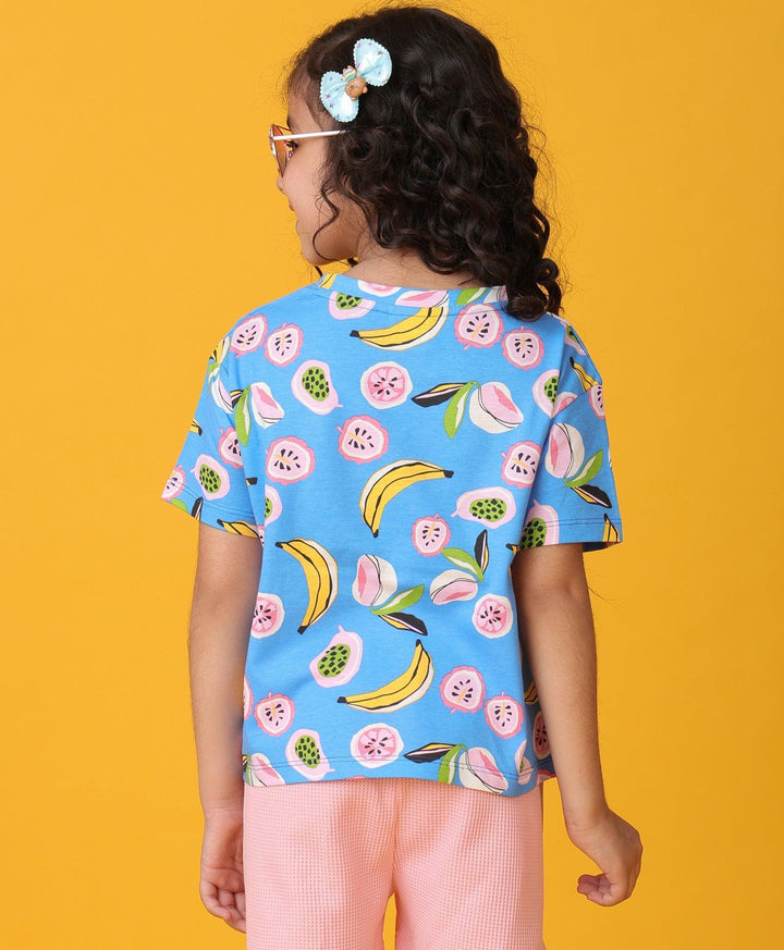 Banana Berry Summer Girls T-Shirt - Blue