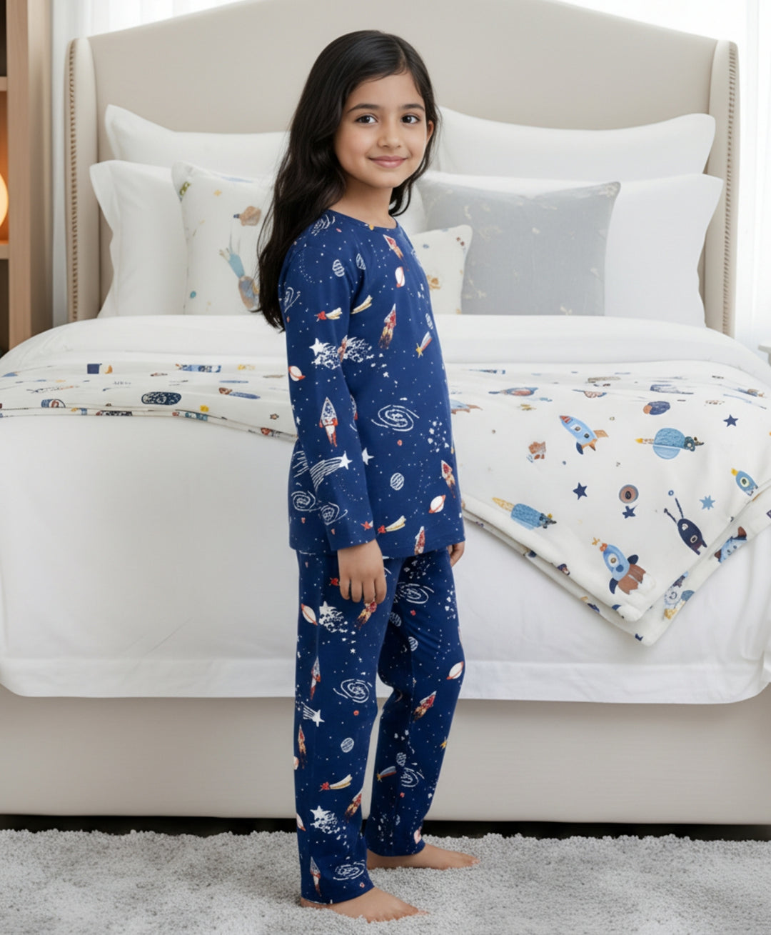 Solar System Dreams Long Sleeves Pyjama Set - Blue