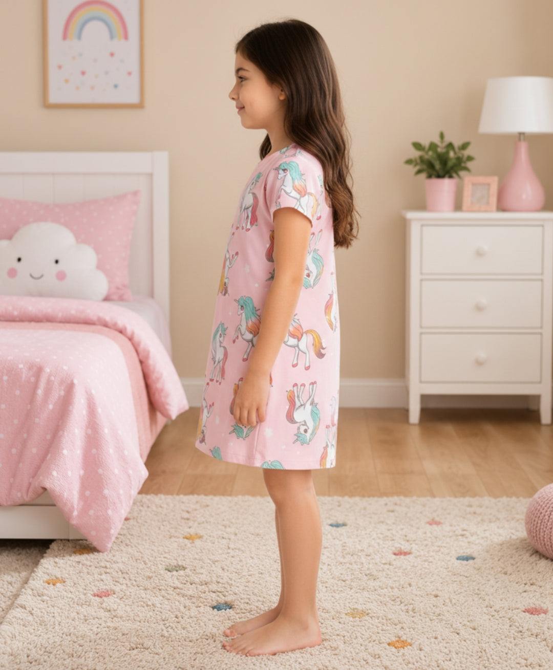 Unicorn Star Pretty Pink Night Dress - Pink