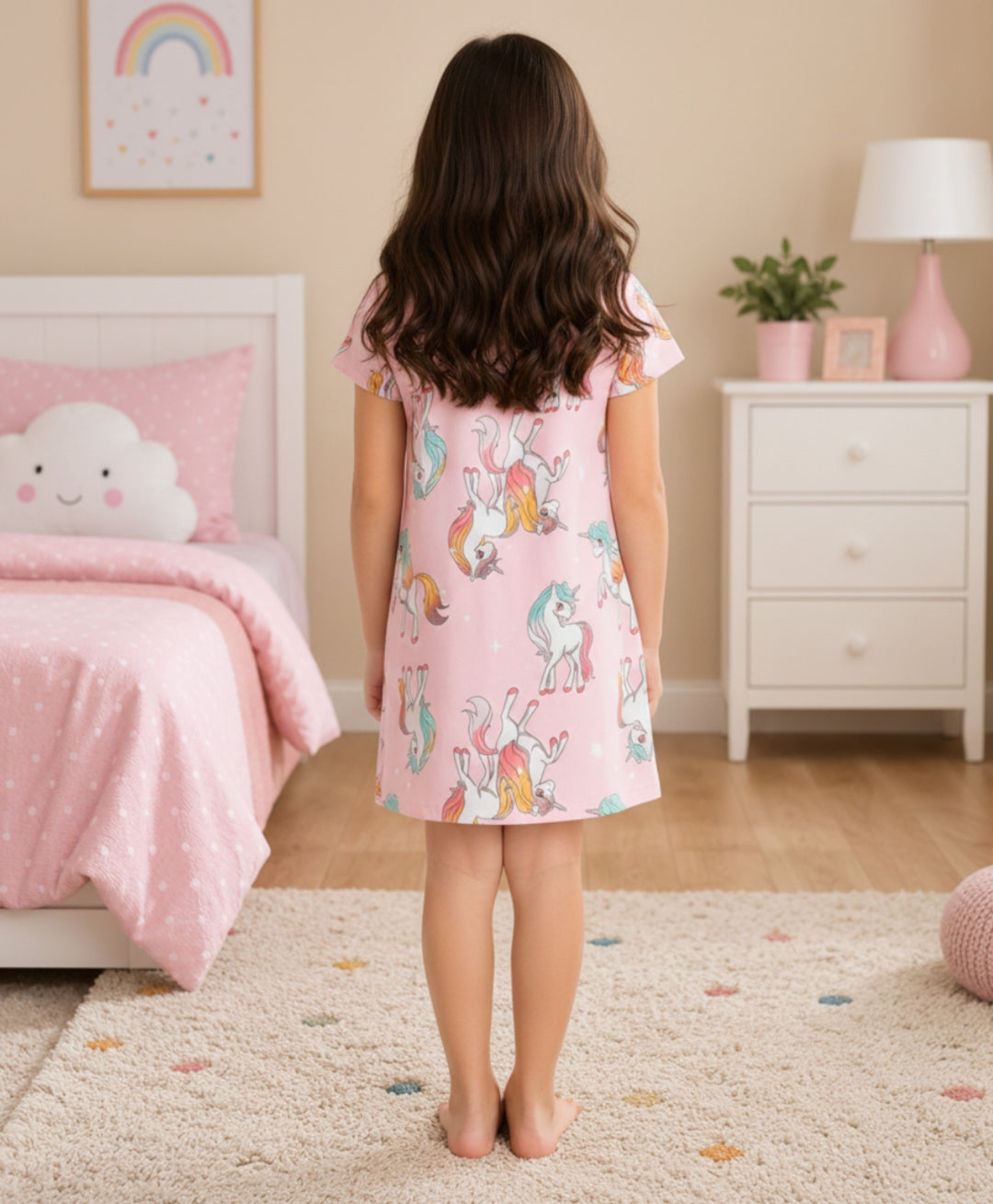 Unicorn Star Pretty Pink Night Dress - Pink