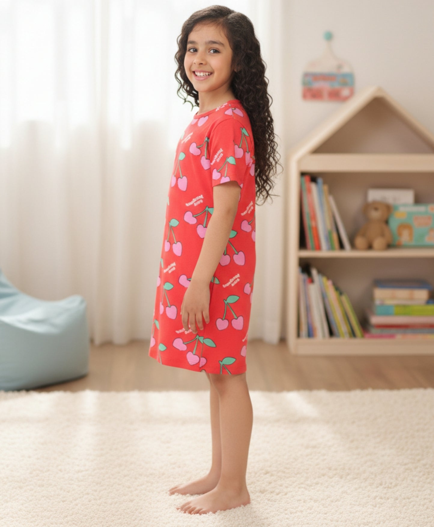 CHERRY RED NIGHT DRESS - RED - Anthrilo 