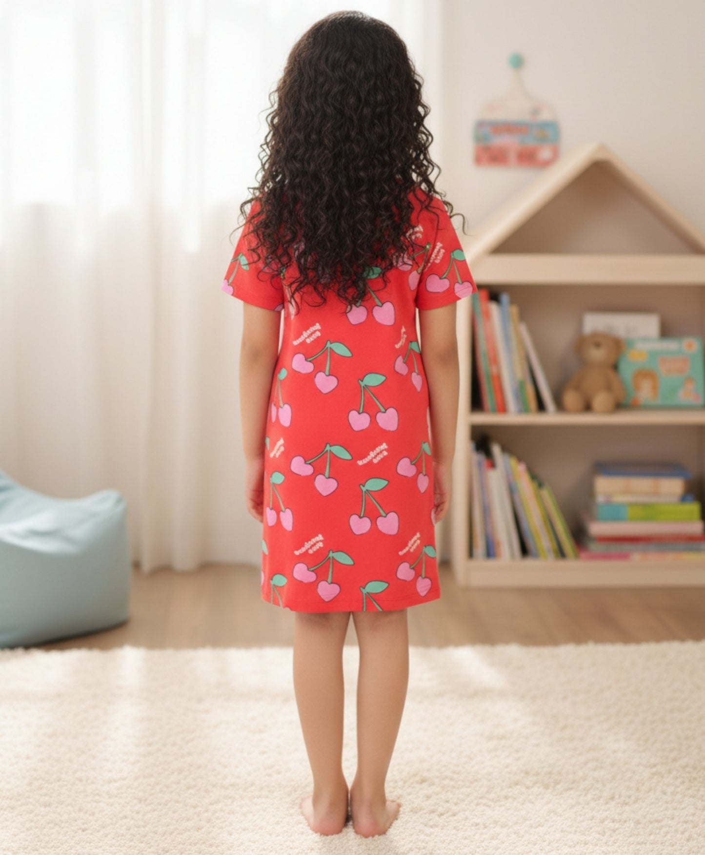 CHERRY RED NIGHT DRESS - RED - Anthrilo 