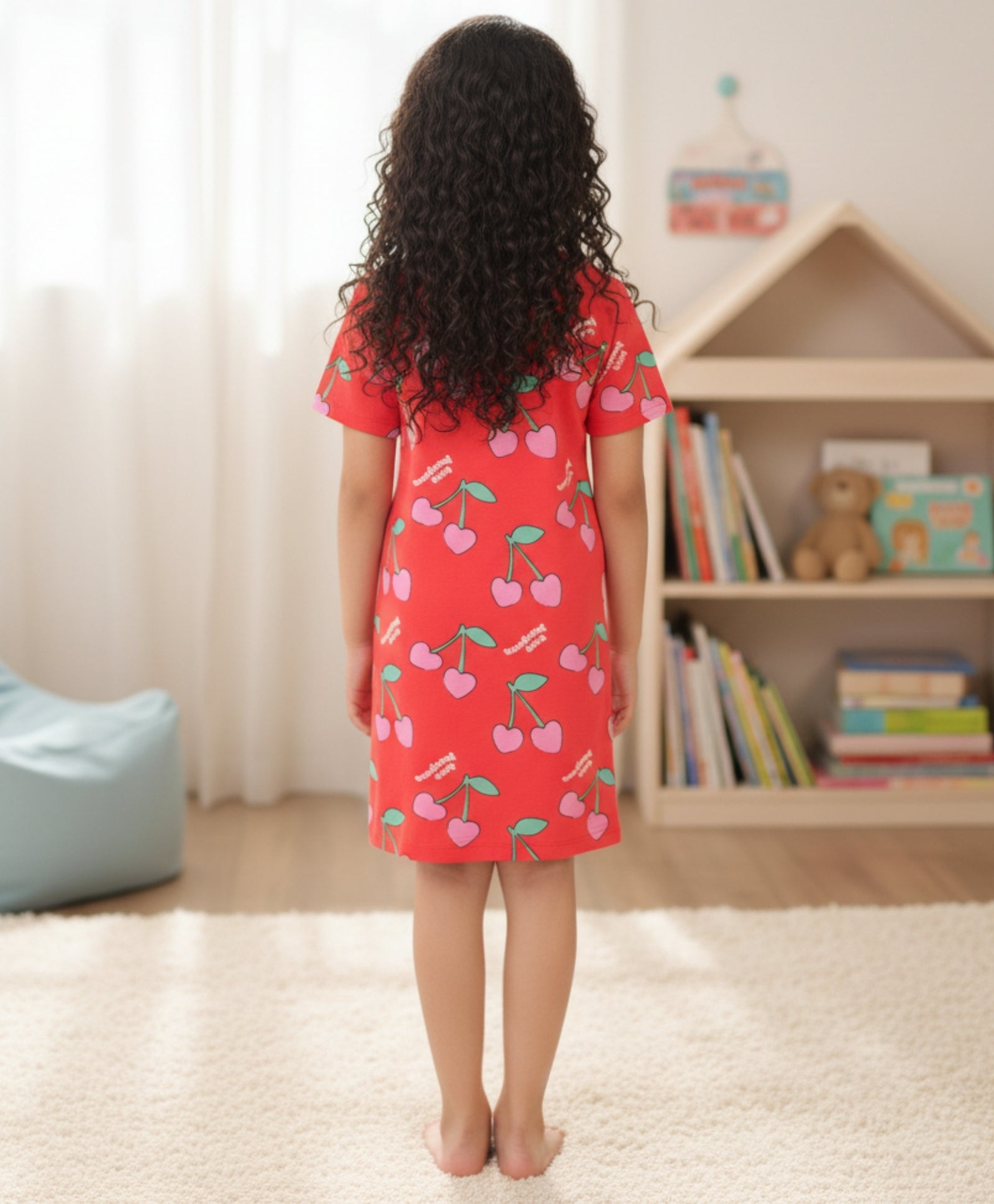 CHERRY RED NIGHT DRESS - RED - Anthrilo 